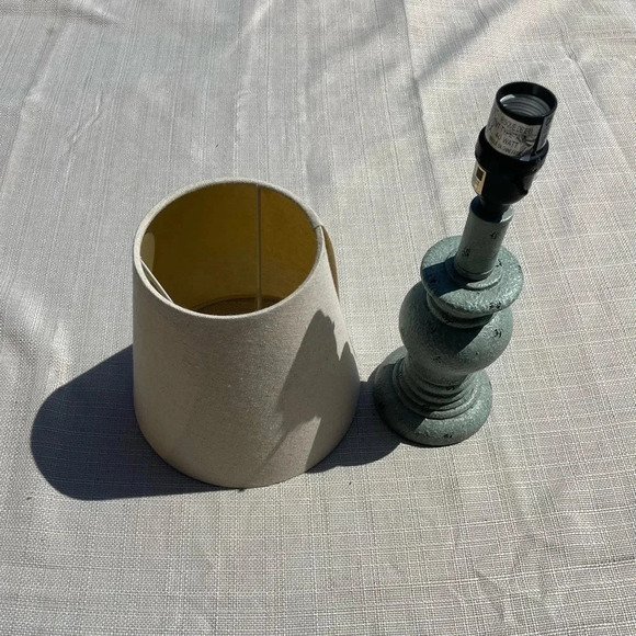 Home Decor - Accents - Distressed Turquoise Lamp w/ Linen Shade - Hobby Lobby - Picture 3 of 5